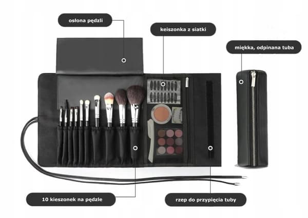 Sminkborste Roll n Go Tube Bag Happy Makeup