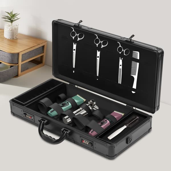 Barber Organizer Værktøjskasse, Holdbar Aluminiumskonstruktion, Sikker Kombinationslås, Bærbart Design