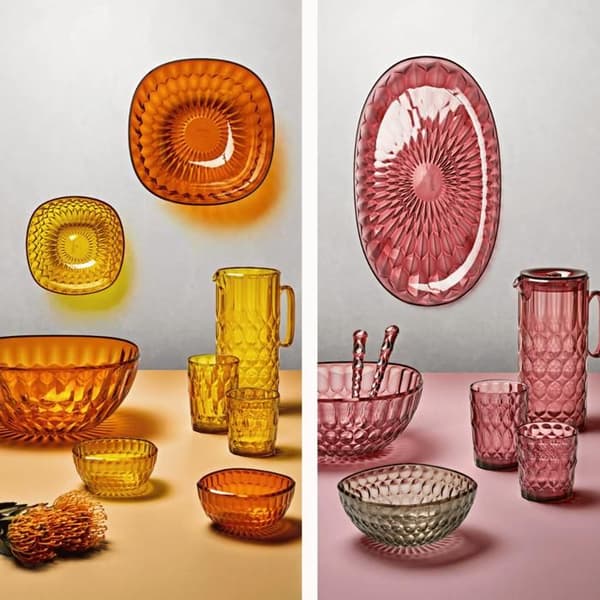 SET 6 LÅGA GLAS 'VANITY' I BIO AKRYL GLAS FRÅN GUZZINI