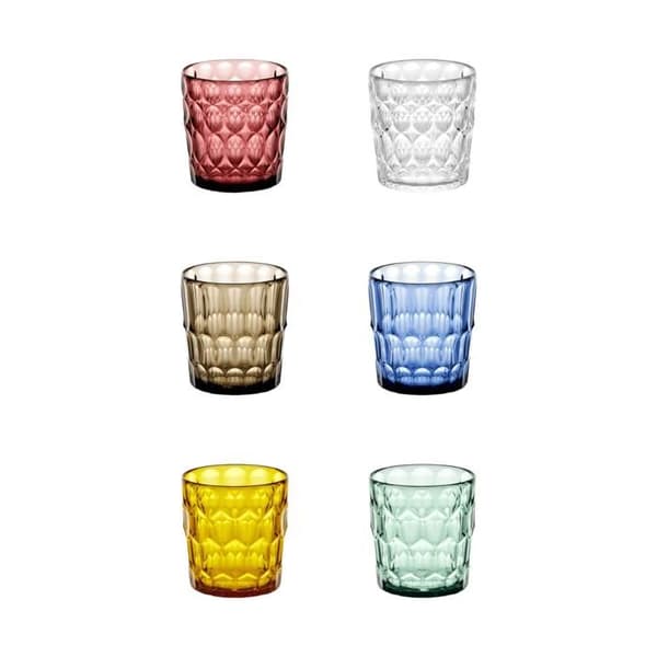 SET 6 LÅGA GLAS 'VANITY' I BIO AKRYL GLAS FRÅN GUZZINI