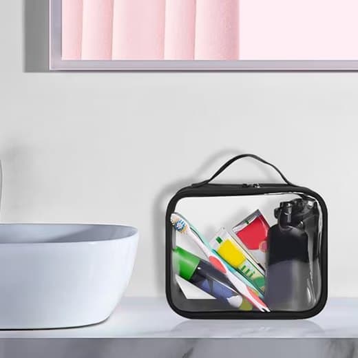 Lollanda Transparent Necessär 1/3-pack, Toalettväska, Sminkväska - Hållbar Reseförvaring för Flyg
