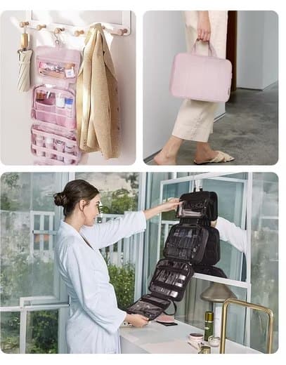 Lollanda Sminkväska / Necessär / Toalettväska - Makeup Bag för Damer - Hängbar Reseorganizer med Smyckesfack
