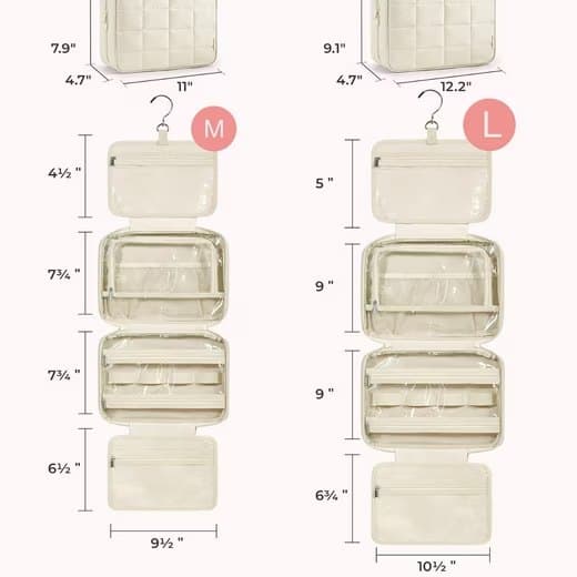 Lollanda Sminkväska / Necessär / Toalettväska - Makeup Bag för Damer - Hängbar Reseorganizer med Smyckesfack