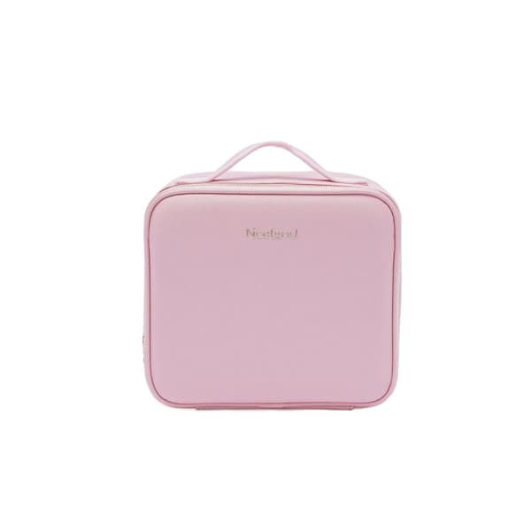 Makeupväska, Stor kapacitet, Elegant design, LED-spegelbelysning,Rosa