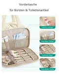 Pikkukuva 4 / 7: Lollanda Travel -hygienialaukku, tilava, vedenpitävä, käytännöllinen, tyylikäs, kahvoilla, matkoille, kuntosalille ja kotiin, miehille ja naisille