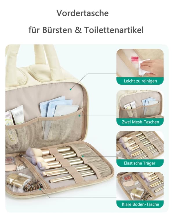 Lollanda Travel -hygienialaukku, tilava, vedenpitävä, käytännöllinen, tyylikäs, kahvoilla, matkoille, kuntosalille ja kotiin, miehille ja naisille