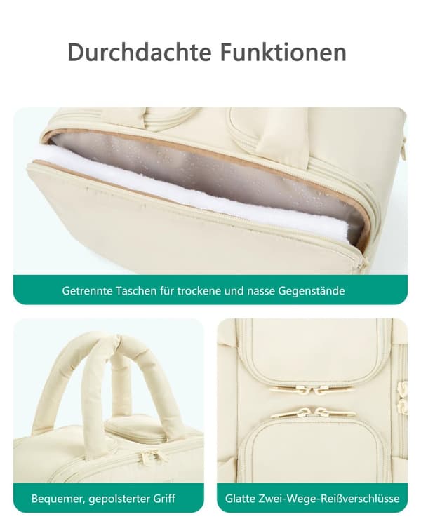 Lollanda Travel -hygienialaukku, tilava, vedenpitävä, käytännöllinen, tyylikäs, kahvoilla, matkoille, kuntosalille ja kotiin, miehille ja naisille