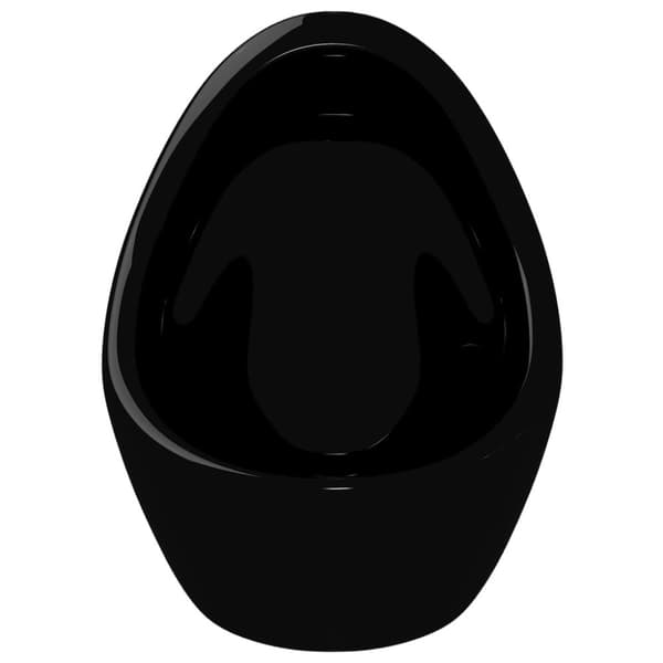 vidaXL Vegghengt urinal med spyleventil keramisk svart