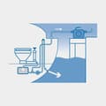 Miniatyrbild 3 av 6: Elektrisk båttoalett Jabsco Comfort SoftClose, 12 V, för sjövattenfyllning + pump