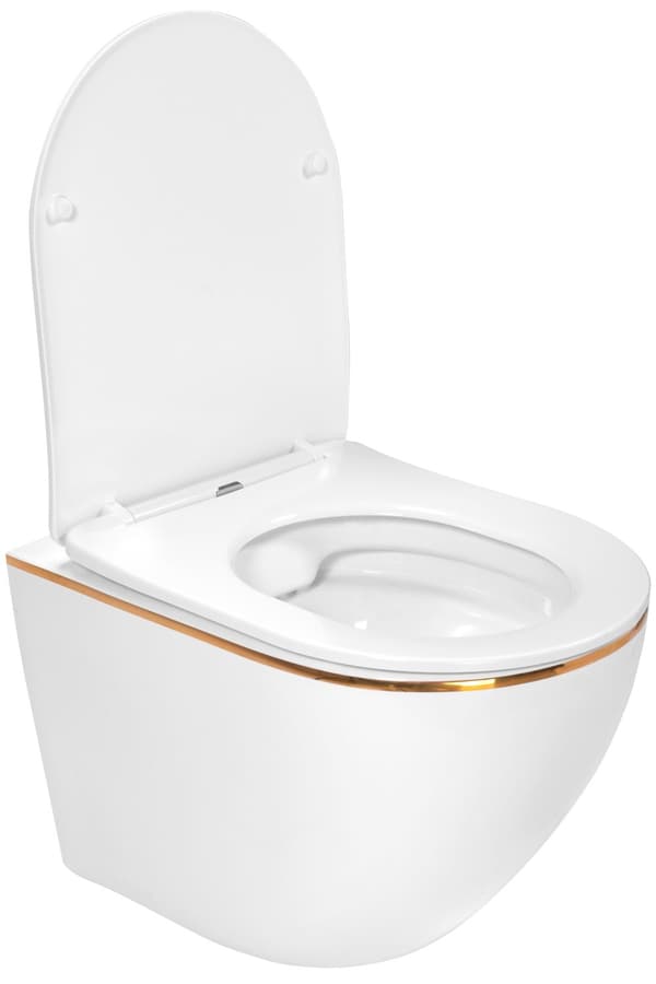 CARLO WHITE MINI LITTEÄ KULTAREUNAINEN RIIPPUVA WC-KULHO