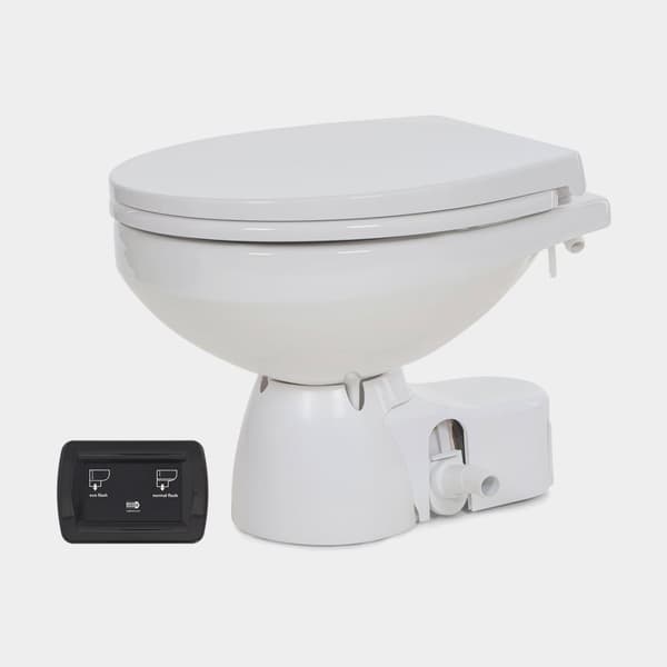 Elektrisk båttoalett Jabsco Quiet Flush E2 Comfort SoftClose, 12 V, för sjövattenfyllning + pump