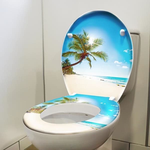 XMTECH Toalettsits, Soft Close Toalettsits, Toalettskål Bezel O-formad toalett i Urea-Sunny Beach