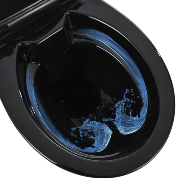 højt toilet uden kant soft close 7 cm højere keramik sort