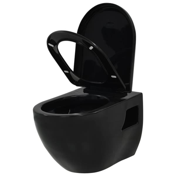 væghængt toilet keramisk sort