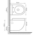 Miniatyrbillede 9 af 9: væghængt toilet keramisk sort