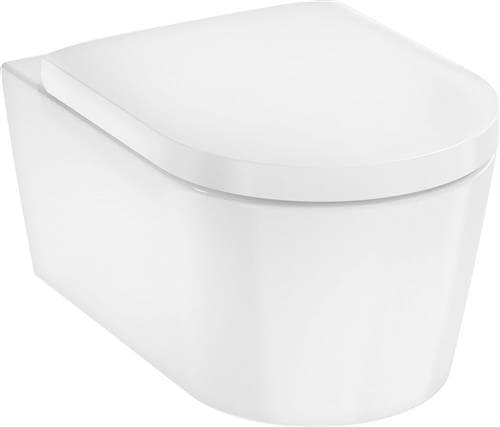 hansgrohe EluPura S seinään kiinnitettävä wc 540 w/flush rim, jossa SC/QR-istuin kannella, valkoinen