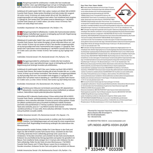 Saneringsvätska för gråvatten- &amp; septiktank NOCK Casette Tank Cleaner, 1 liter