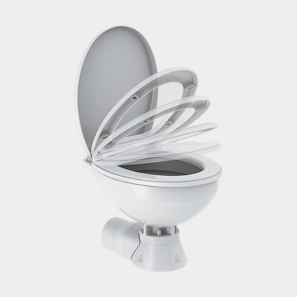 Elektrisk båttoalett SEAFLO Quiet Flush Regular, 24 V, för sjövattenfyllning + pump