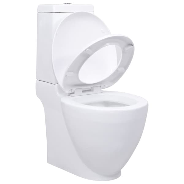vidaXL keramisk toilet med afløb bagpå hvid -  Toiletter