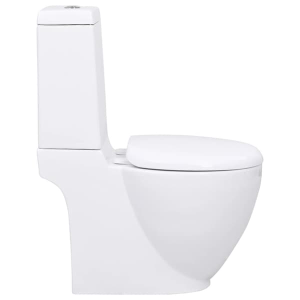 vidaXL keramisk toilet med afløb bagpå hvid -  Toiletter