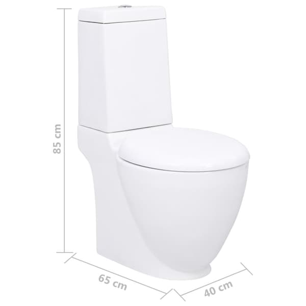 vidaXL keramisk toilet med afløb bagpå hvid -  Toiletter