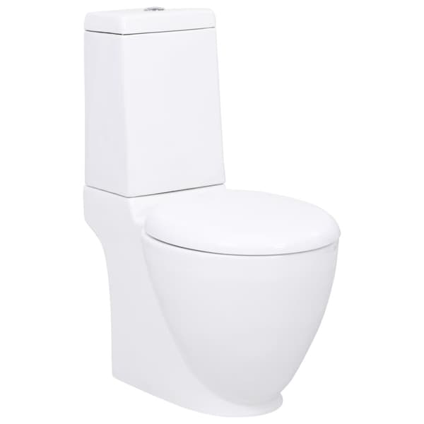 vidaXL keramisk toilet med afløb bagpå hvid - Toiletter