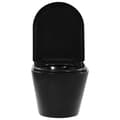 Miniatyrbillede 8 af 11: vidaXL væghængt toilet med skjult cisterne keramisk sort -  Toiletter