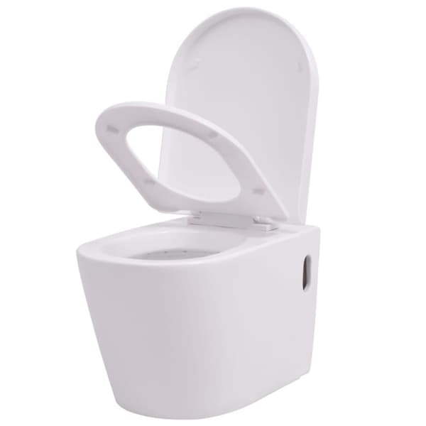 vidaXL væghængt toilet med skjult cisterne keramik hvid - Toiletter