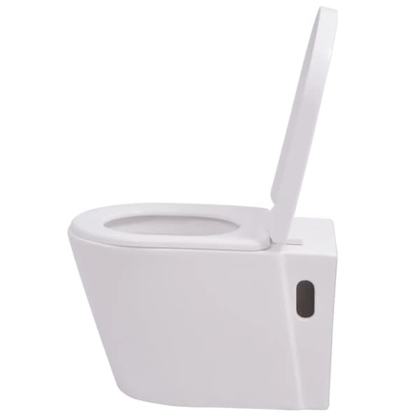 vidaXL væghængt toilet med skjult cisterne keramik hvid - Toiletter