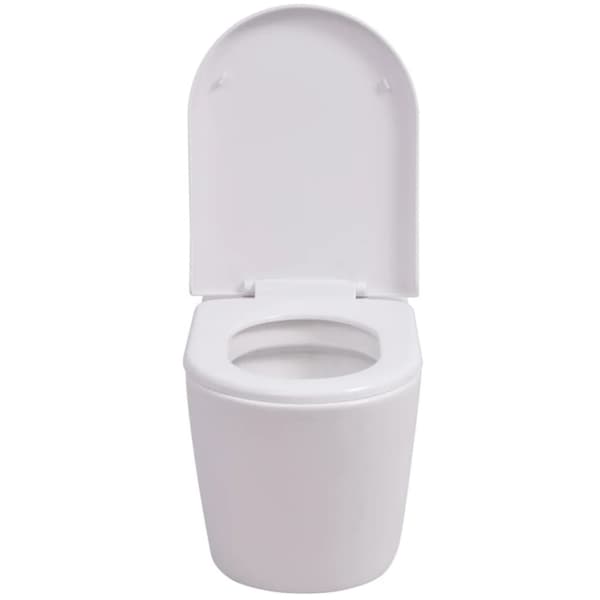 vidaXL væghængt toilet med skjult cisterne keramik hvid - Toiletter