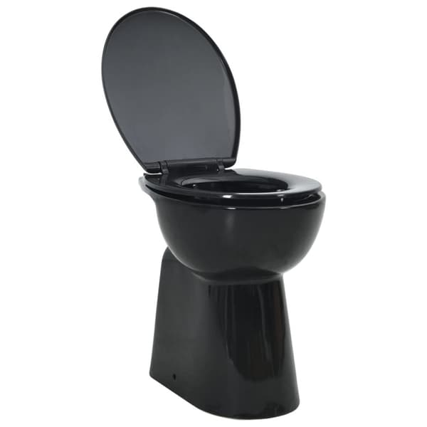 vidaXL højt toilet uden kant soft close 7 cm højere keramik sort -  Toiletter
