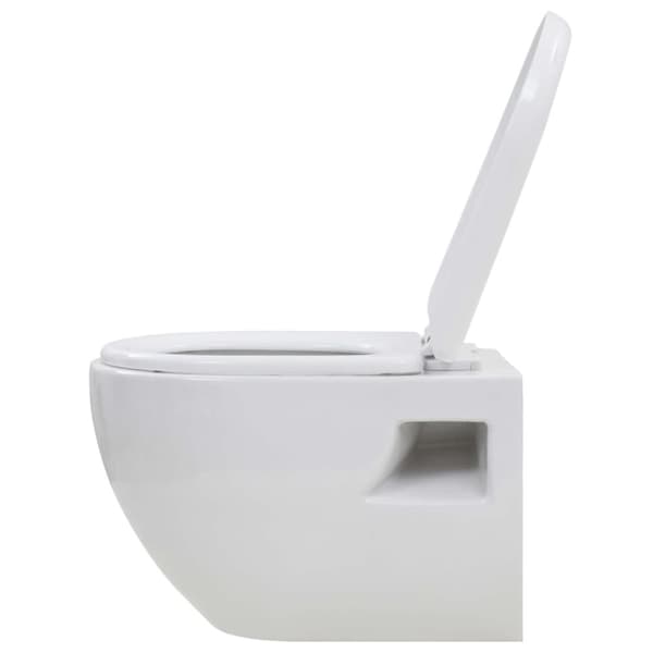 vidaXL Seinään kiinnitettävä WC piilotettu korkea säiliö keraaminen -  WC:t