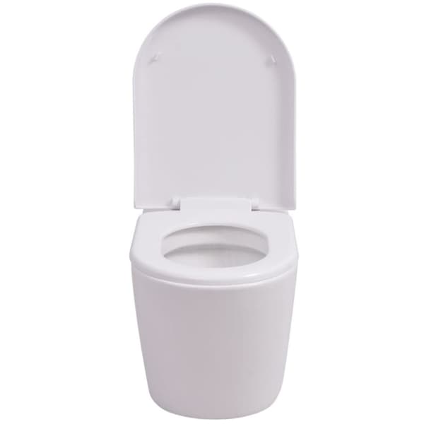 vidaXL væghængt toilet keramisk hvid - Toiletter