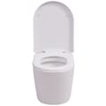 Miniatyrbillede 4 af 8: vidaXL væghængt toilet keramisk hvid -  Toiletter