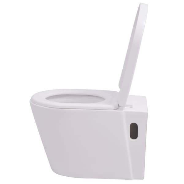 vidaXL væghængt toilet keramisk hvid - Toiletter