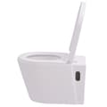 Miniatyrbillede 5 af 8: vidaXL væghængt toilet keramisk hvid -  Toiletter