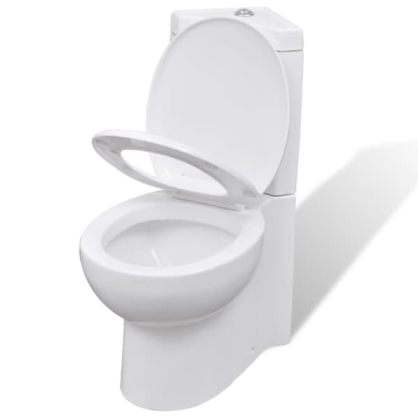 The Living Store keramisk hjørnetoilet hvid -  Toiletter