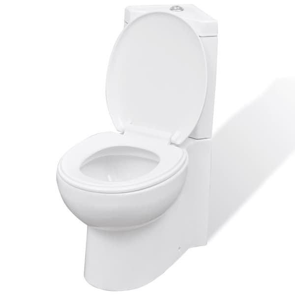 The Living Store keramisk hjørnetoilet hvid -  Toiletter