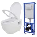 Miniatyrbillede 2 af 11: The Living Store væghængt toilet med skjult cisterne keramik hvid -  Toiletter