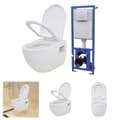 Miniatyrbillede 1 af 11: The Living Store væghængt toilet med skjult cisterne keramik hvid -  Toiletter