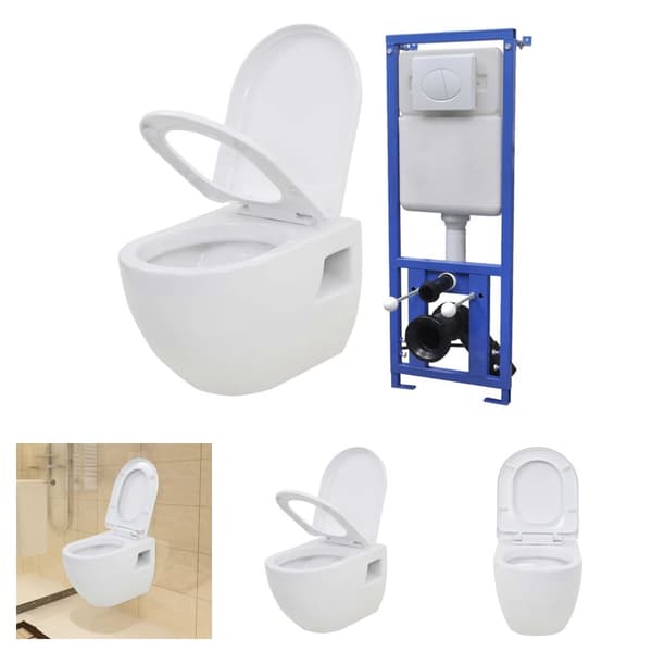 The Living Store væghængt toilet med skjult cisterne keramik hvid -  Toiletter