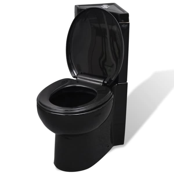 The Living Store keramisk hjørnetoilet sort - Toiletter