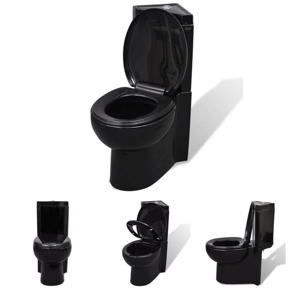 The Living Store keramisk hjørnetoilet sort - Toiletter