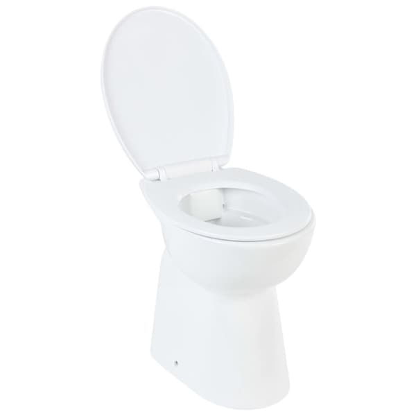 The Living Store højt toilet uden kant soft close 7 cm højere keramik hvid -  Toiletter