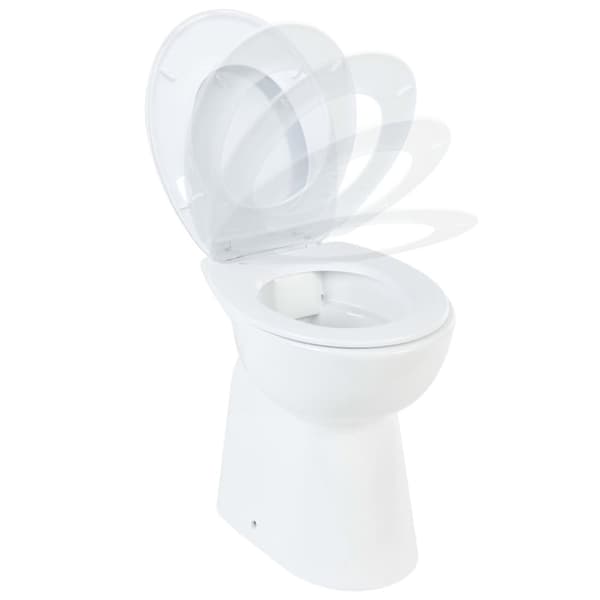 The Living Store højt toilet uden kant soft close 7 cm højere keramik hvid -  Toiletter