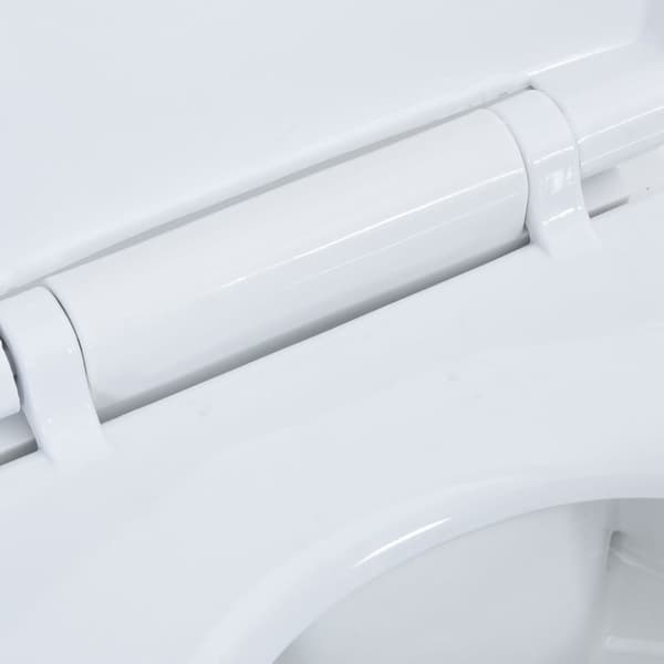 The Living Store højt toilet uden kant soft close 7 cm højere keramik hvid -  Toiletter