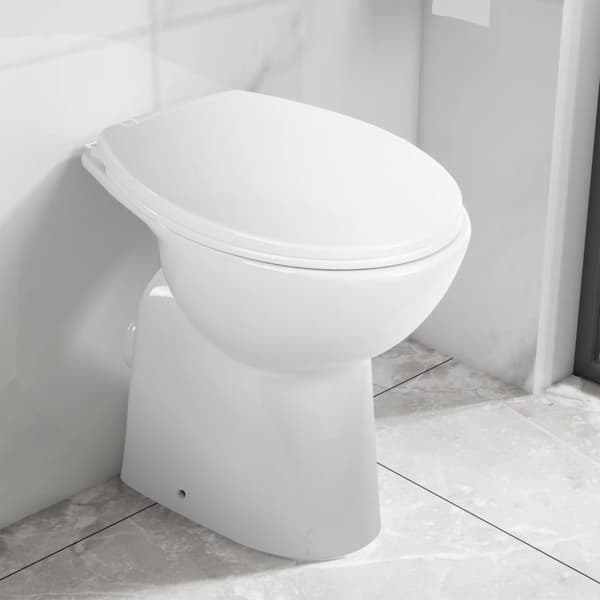 The Living Store højt toilet uden kant soft close 7 cm højere keramik hvid -  Toiletter