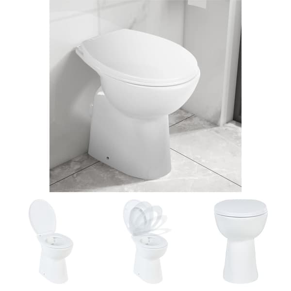 The Living Store højt toilet uden kant soft close 7 cm højere keramik hvid -  Toiletter