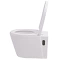 Miniatyrbillede 5 af 11: Toiletter - Living væghængt toilet med skjult cisterne keramik hvid
