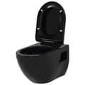 Miniatyrbillede 5 af 11: Toiletter - Living væghængt toilet med skjult cisterne keramik sort